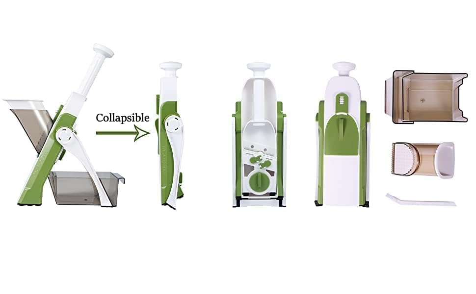 All in 1 Multi-Purpose Mandoline Slicer, Chopper, Dicer Ideal For Vegetable & Fruits Chopper Cutter With Stainless Steel Blade & Safety Holder/Pusher With 30+ Adjustmen