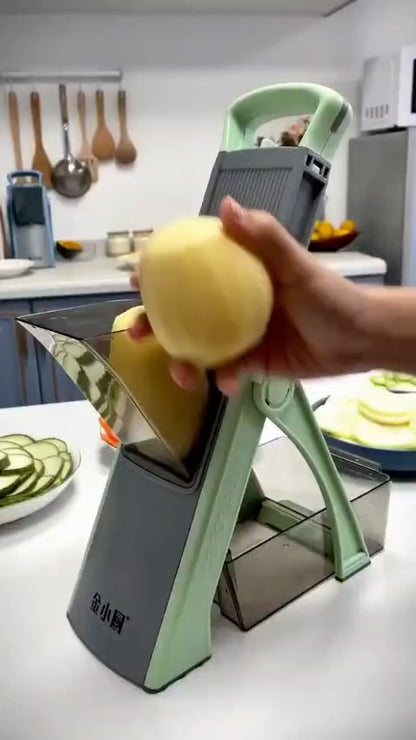 All in 1 Multi-Purpose Mandoline Slicer, Chopper, Dicer Ideal For Vegetable & Fruits Chopper Cutter With Stainless Steel Blade & Safety Holder/Pusher With 30+ Adjustmen